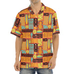 Ethnic Tiki Pattern Print Aloha Shirt
