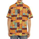 Ethnic Tiki Pattern Print Aloha Shirt
