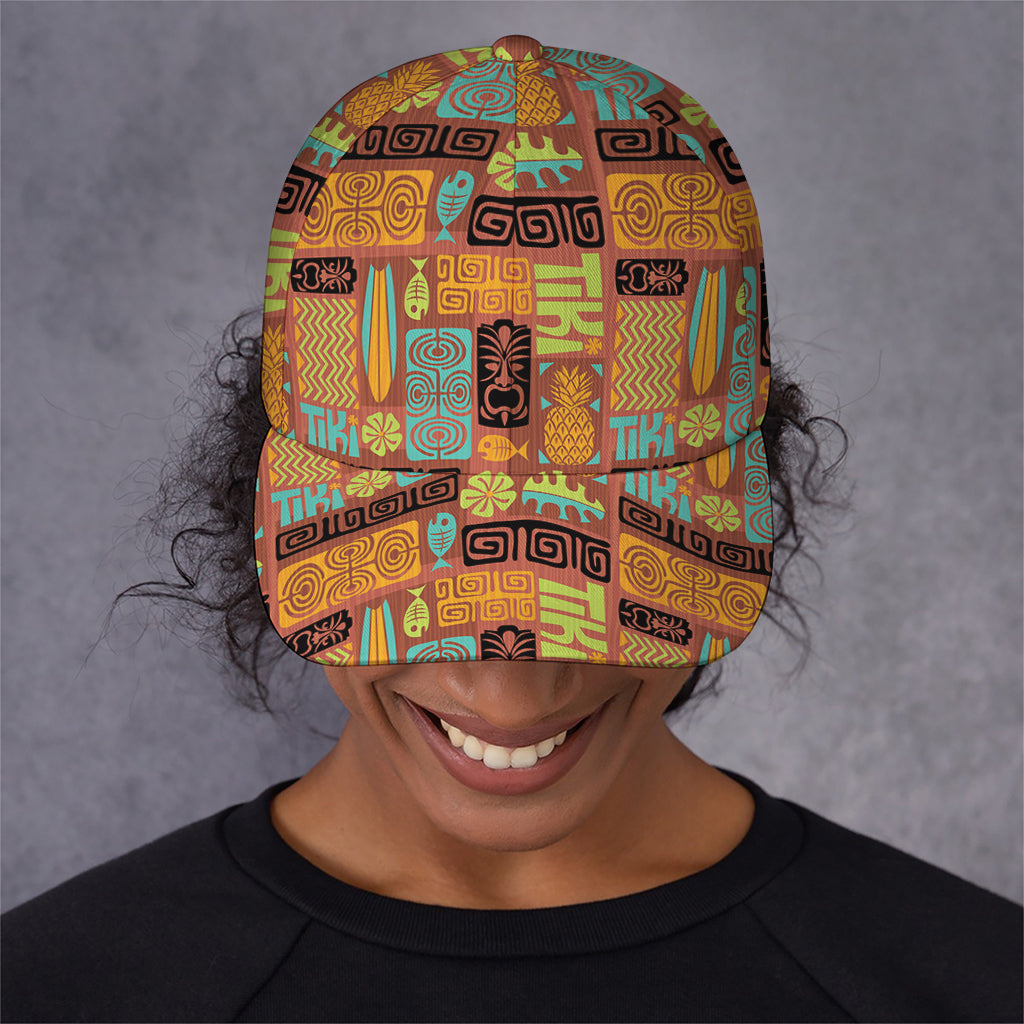 Ethnic Tiki Pattern Print Baseball Cap