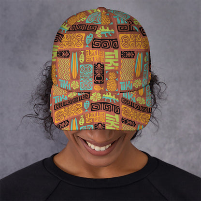 Ethnic Tiki Pattern Print Baseball Cap
