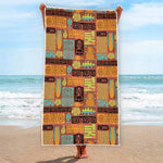 Ethnic Tiki Pattern Print Beach Towel