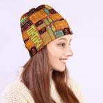 Ethnic Tiki Pattern Print Beanie