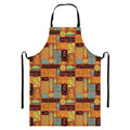Ethnic Tiki Pattern Print Bib Apron With Pocket