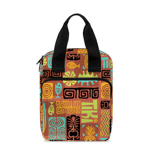 Ethnic Tiki Pattern Print Bible Tote Bag