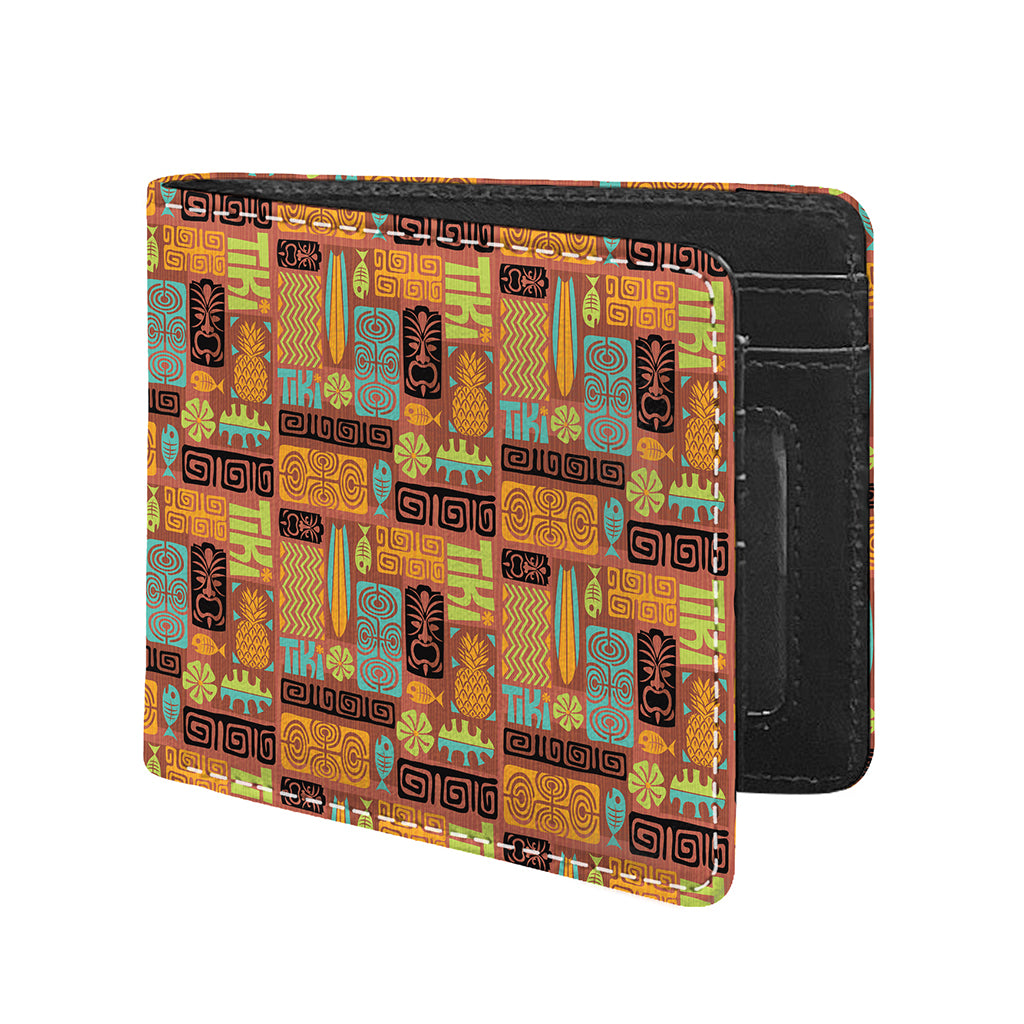 Ethnic Tiki Pattern Print Bifold Wallet