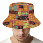 Ethnic Tiki Pattern Print Bucket Hat