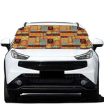 Ethnic Tiki Pattern Print Car Windshield Snow Cover