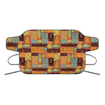 Ethnic Tiki Pattern Print Car Windshield Snow Cover