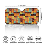 Ethnic Tiki Pattern Print Car Windshield Sun Shade