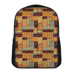 Ethnic Tiki Pattern Print Casual Backpack