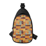 Ethnic Tiki Pattern Print Chest Bag