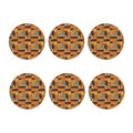 Ethnic Tiki Pattern Print Coaster Set