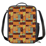 Ethnic Tiki Pattern Print Crossbody Lunch Bag