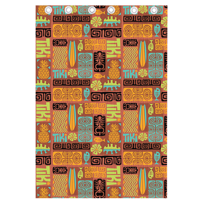 Ethnic Tiki Pattern Print Curtain