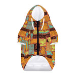 Ethnic Tiki Pattern Print Dog Zip Up Hoodie