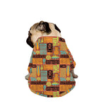 Ethnic Tiki Pattern Print Dog Zip Up Jacket