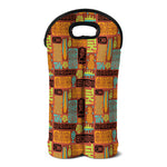Ethnic Tiki Pattern Print Double Neoprene Wine Tote