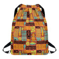 Ethnic Tiki Pattern Print Drawstring Backpack