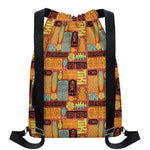 Ethnic Tiki Pattern Print Drawstring Backpack