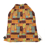 Ethnic Tiki Pattern Print Drawstring Bag