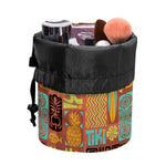 Ethnic Tiki Pattern Print Drawstring Makeup Bag