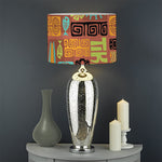 Ethnic Tiki Pattern Print Drum Lamp Shade
