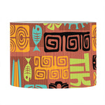 Ethnic Tiki Pattern Print Drum Lamp Shade