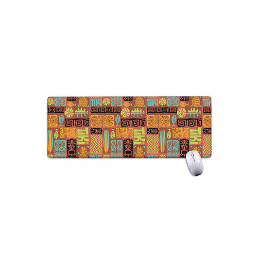 Ethnic Tiki Pattern Print Extended Mouse Pad