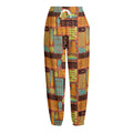 Ethnic Tiki Pattern Print Fleece Lined Knit Pants