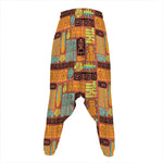 Ethnic Tiki Pattern Print Hammer Pants