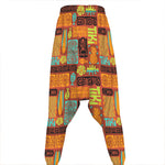 Ethnic Tiki Pattern Print Hammer Pants