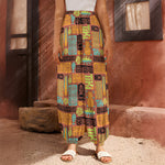 Ethnic Tiki Pattern Print Harem Pants