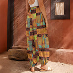 Ethnic Tiki Pattern Print Harem Pants