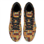 Ethnic Tiki Pattern Print High Top Leather Sneakers