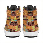 Ethnic Tiki Pattern Print High Top Leather Sneakers