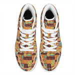 Ethnic Tiki Pattern Print High Top Leather Sneakers