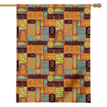 Ethnic Tiki Pattern Print House Flag