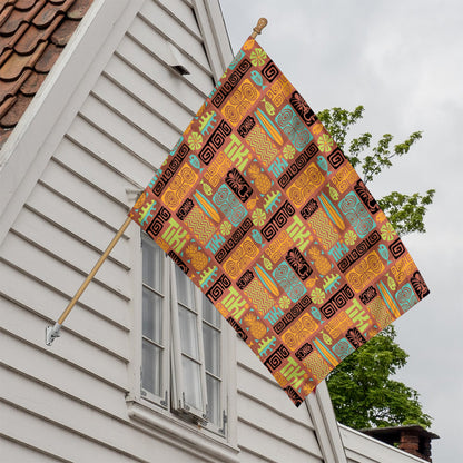 Ethnic Tiki Pattern Print House Flag