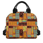 Ethnic Tiki Pattern Print Insulated Lunch Bag