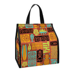 Ethnic Tiki Pattern Print Insulated Lunch Tote