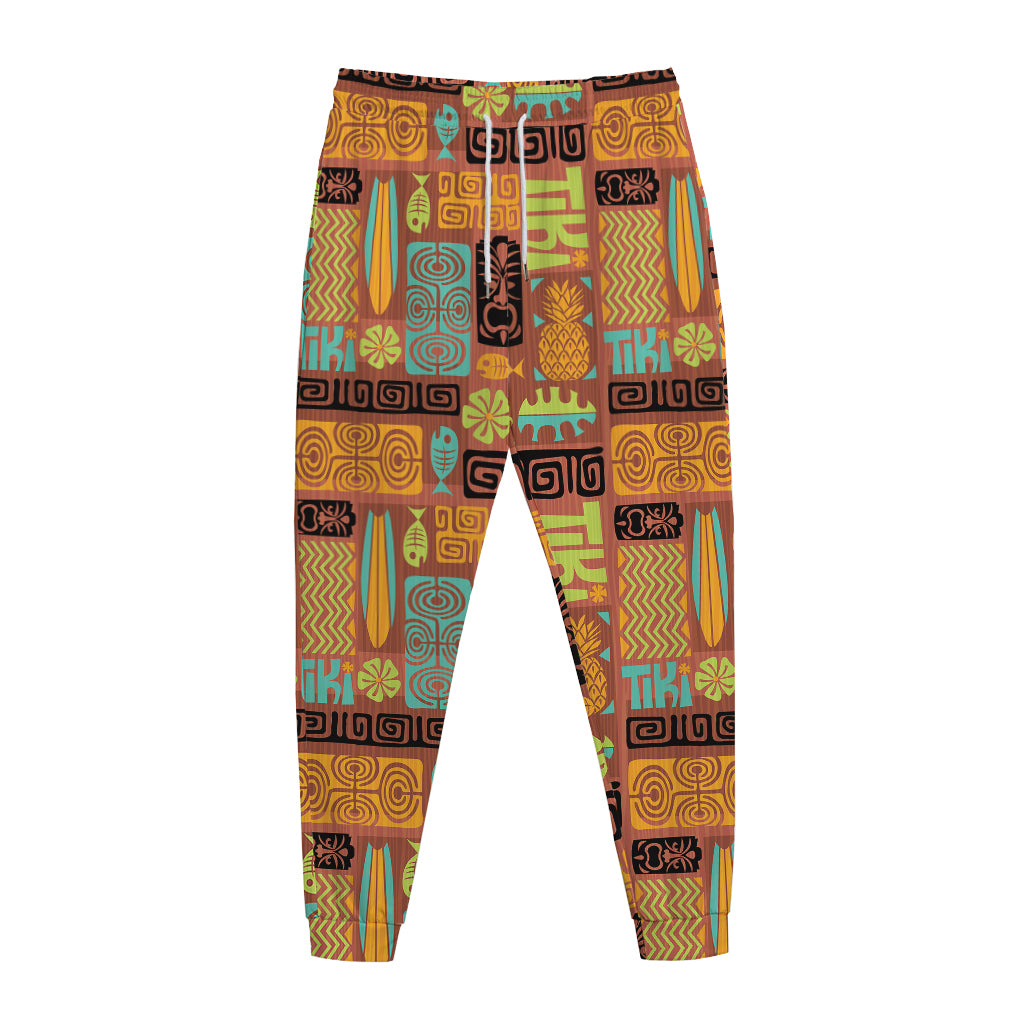 Ethnic Tiki Pattern Print Jogger Pants