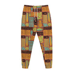 Ethnic Tiki Pattern Print Jogger Pants