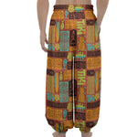 Ethnic Tiki Pattern Print Lantern Pants