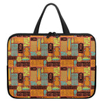 Ethnic Tiki Pattern Print Laptop Sleeve With Handle
