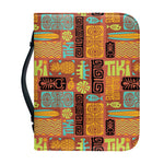 Ethnic Tiki Pattern Print Leather Bible Cover