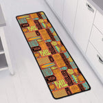 Ethnic Tiki Pattern Print Long Kitchen Mat