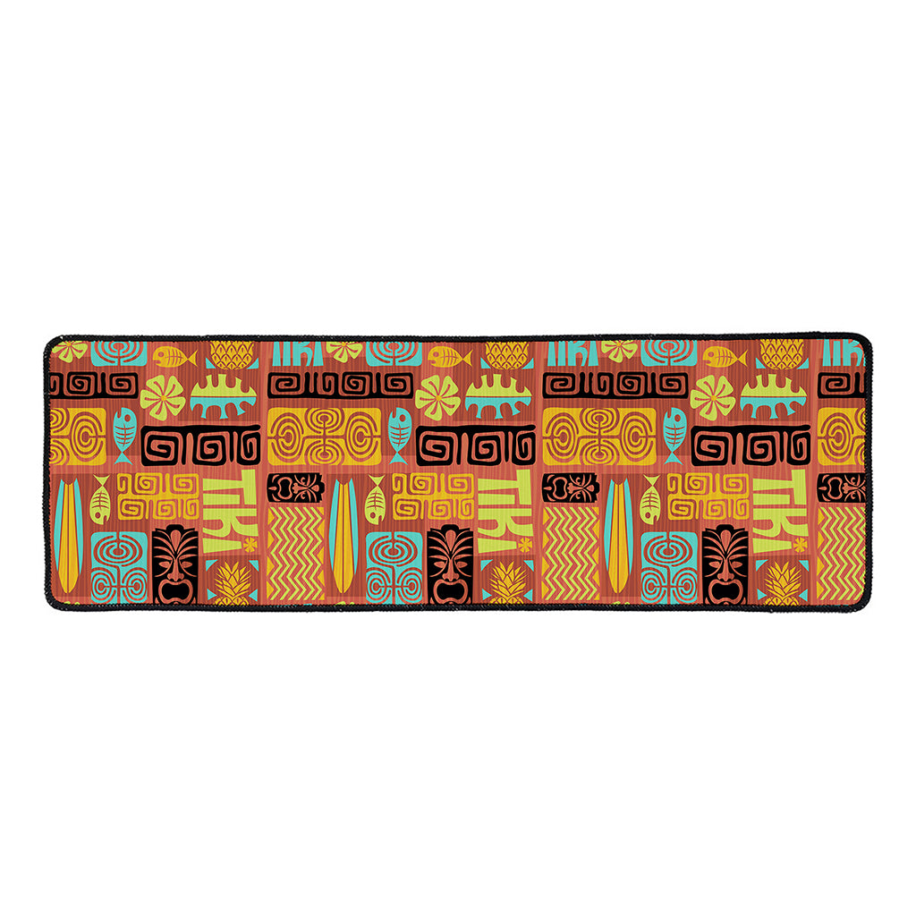 Ethnic Tiki Pattern Print Long Kitchen Mat
