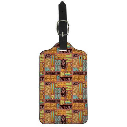 Ethnic Tiki Pattern Print Luggage Tag