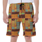 Ethnic Tiki Pattern Print Men's Beach Shorts