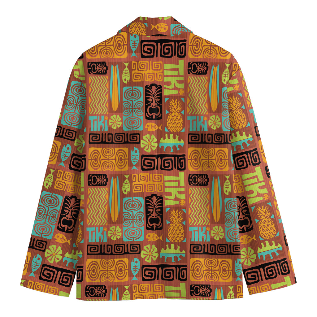 Ethnic Tiki Pattern Print Men's Blazer